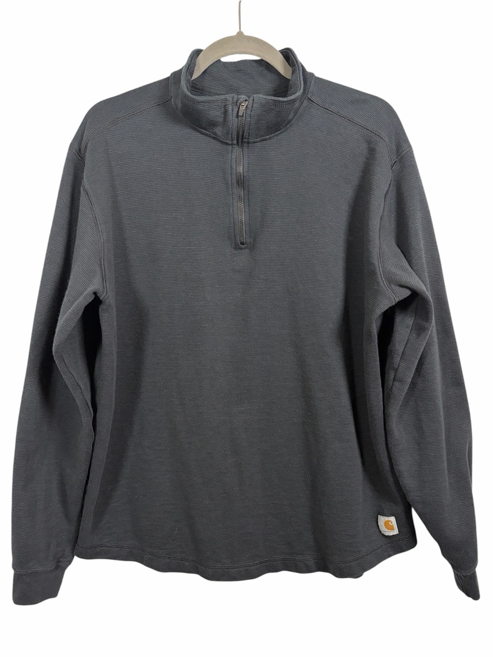 Carhartt Tilden Relaxed Fit 1/4 Zip Mock Neck Pullover Black Charcoal Large